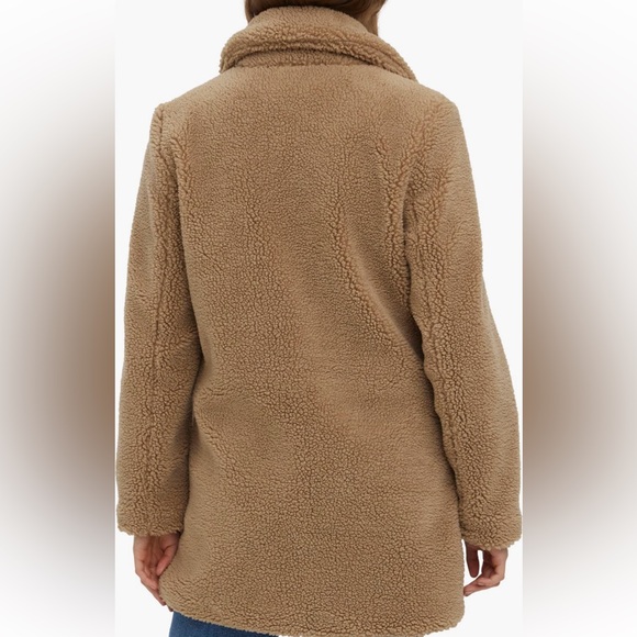 Vera Moda Faux Fur Teddy Long Coat Jacket Medium - Picture 2 of 5